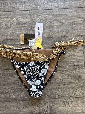 Cia. Maritima Bikini Bottoms with Black Floral & Snake Print